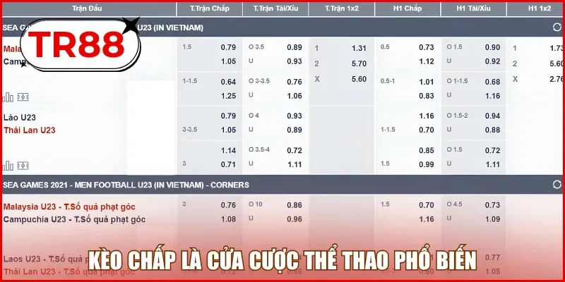 Kèo chấp là cửa cược thể thao phổ biến